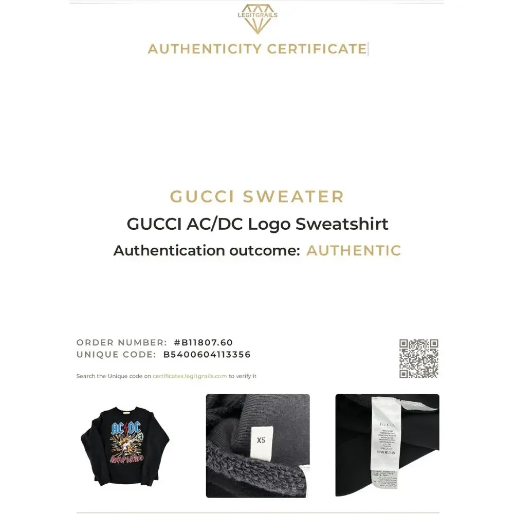 GUCCI AC/DC Logo Sweatshirt XS